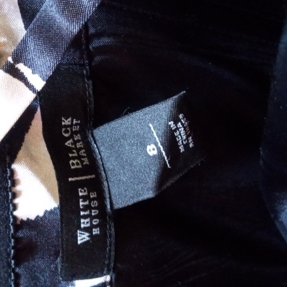 WHBM removable straps bow accent satin feel midi floral formal dress, like new - Picture 8 of 15